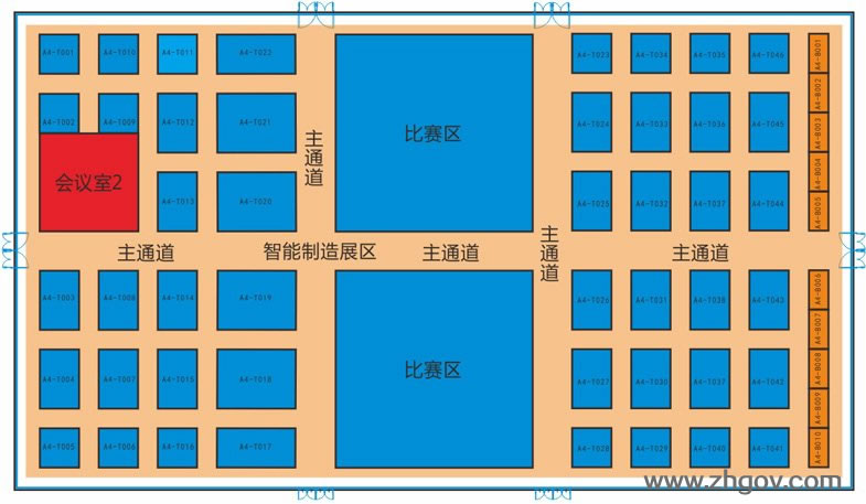 2016“互聯(lián)網(wǎng)+”博覽會展覽館：四號展覽館（智能制造展區(qū)、比賽區(qū)）