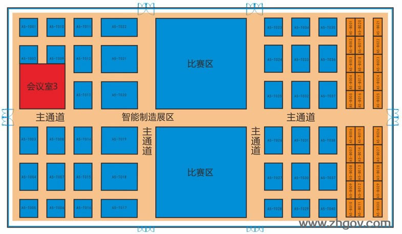 2016“互聯(lián)網(wǎng)+”博覽會展覽館：五號展覽館（比賽區(qū)、智能制造展區(qū)）